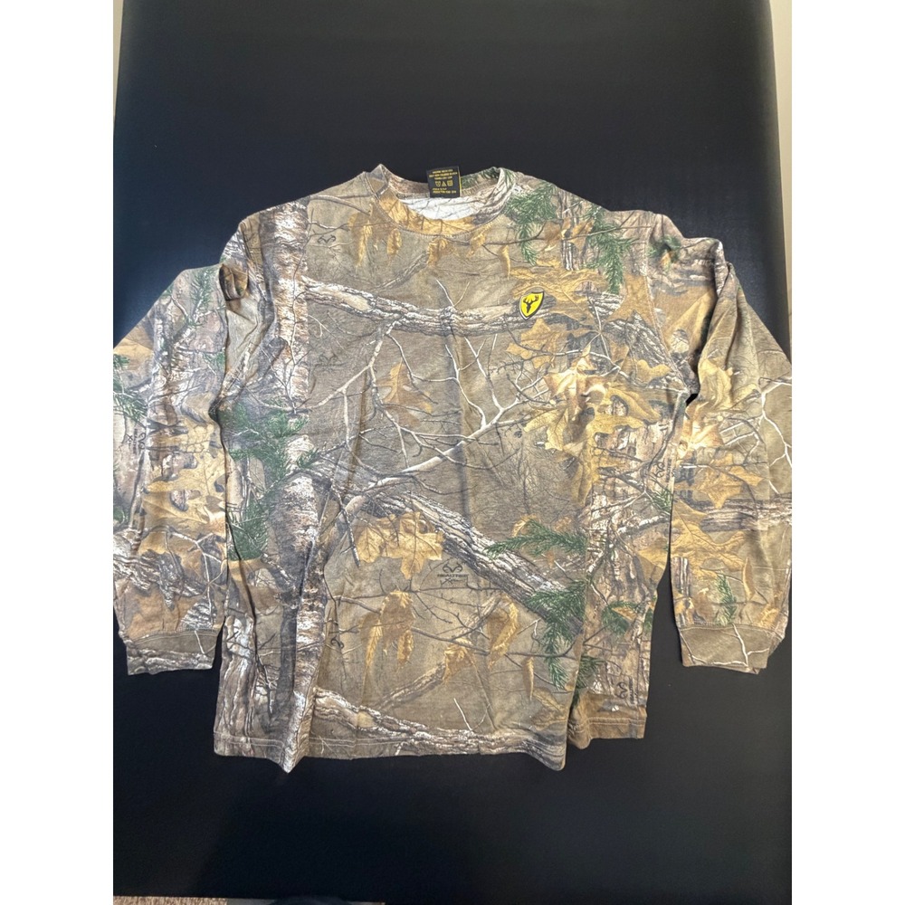 Scent Blocker Mens XL Realtree Camo Long Sleeve Shirt Hunting Crewneck L2